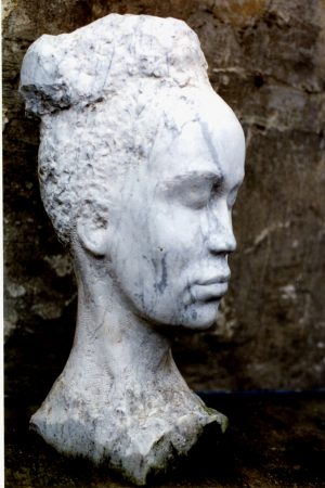 Portrait eines Mädchens, Carrara Marmor, Höhe 52 cm,1987